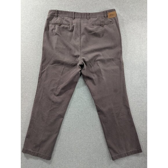 Brax Mens Pants Size 40x30 Grey Everest Quantum Pima Chino Flat Front Straight - Picture 7 of 13